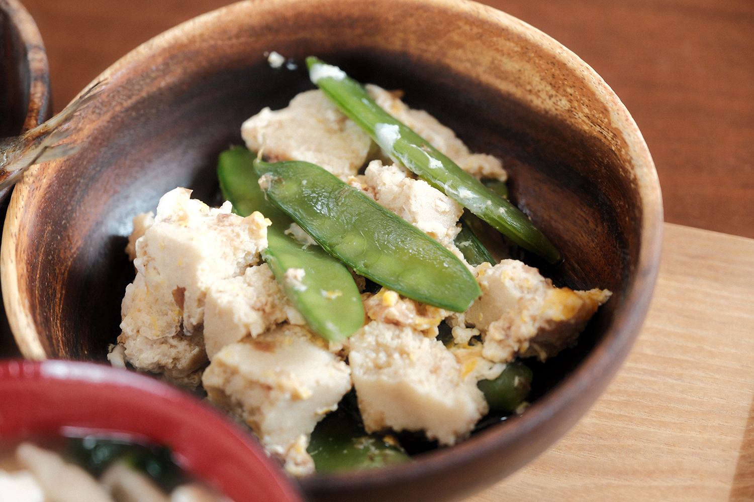 4毒抜き 高野豆腐 えんどう 卵とじ グルテンフリー醤油 本みりん