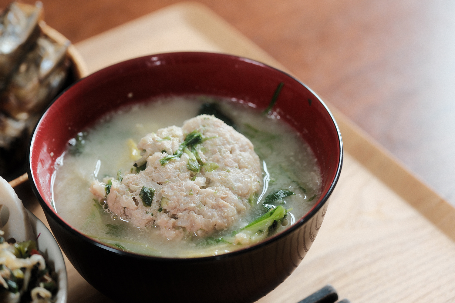 4毒抜き つくね入り鍋風味噌汁アップ