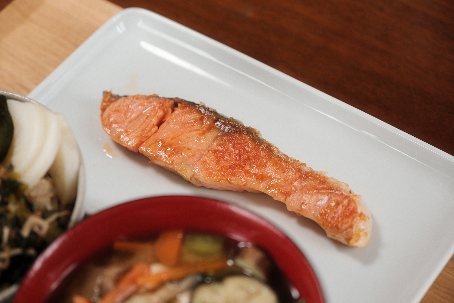 4毒抜き 紅鮭 焼き魚 昼ごはん