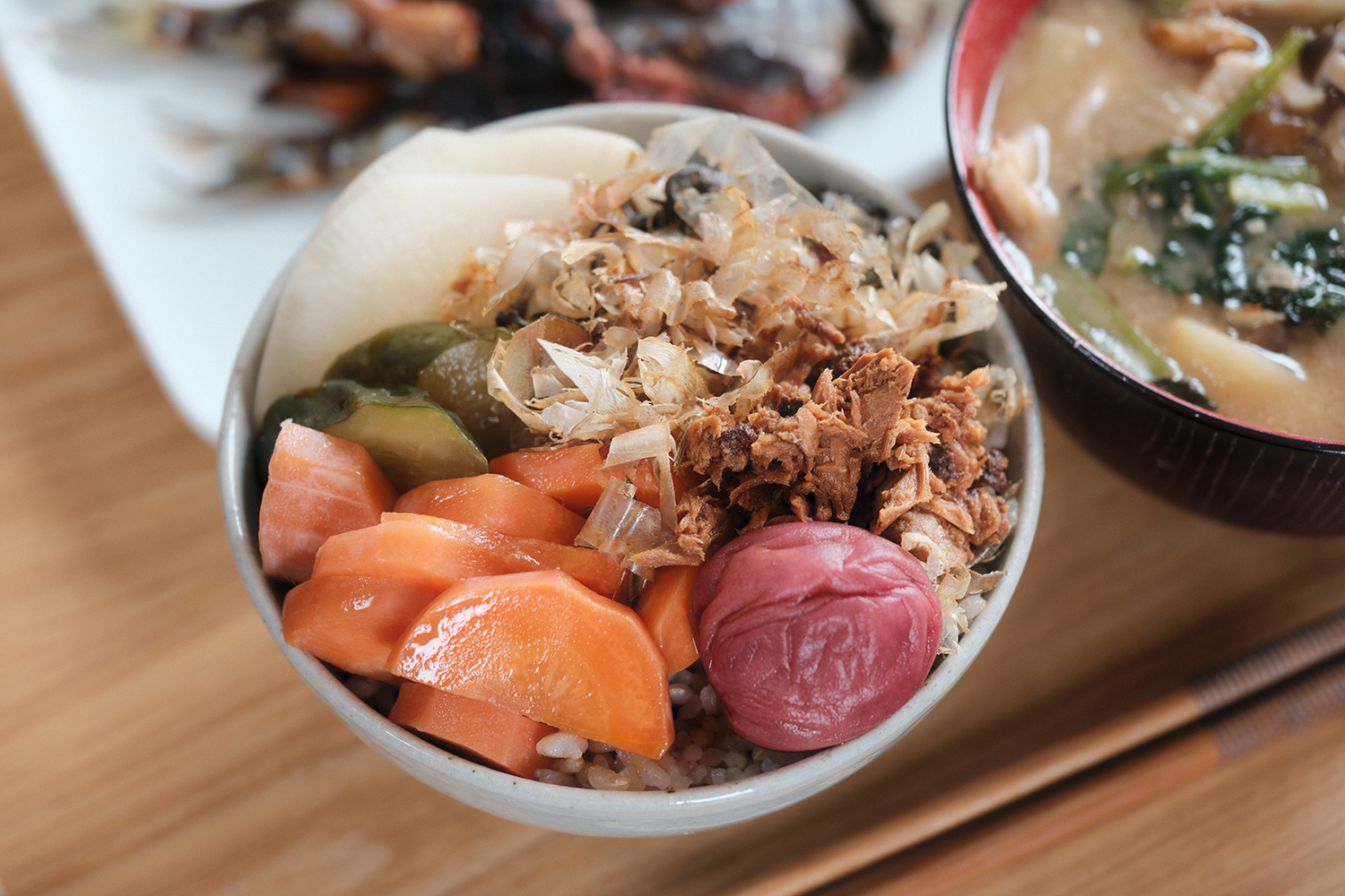 4毒抜き 玄米ごはん 塩昆布 まぐろフレーク
