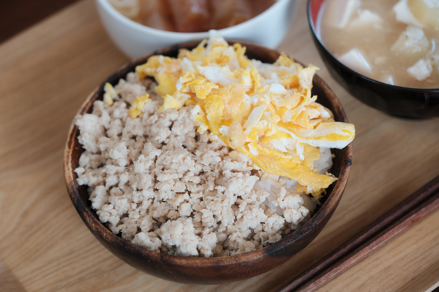 4毒抜き 鶏ミンチ そぼろ丼 白米