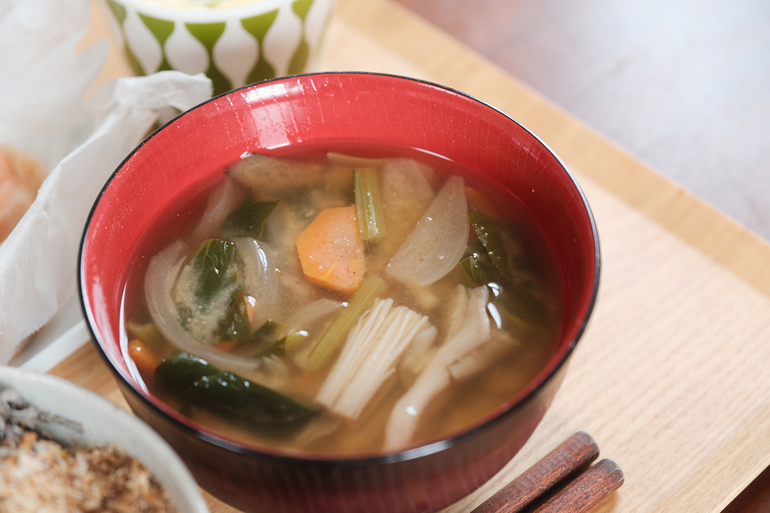 味噌汁は前日の残り