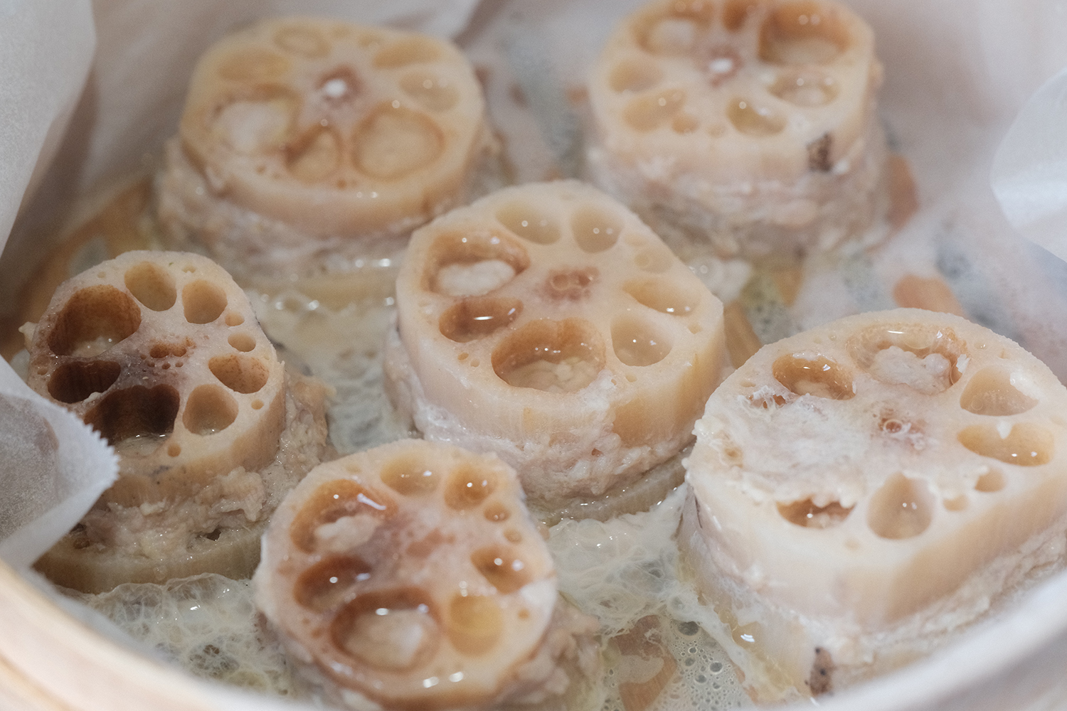 4毒抜き れんこん 肉詰め せいろ 蒸し